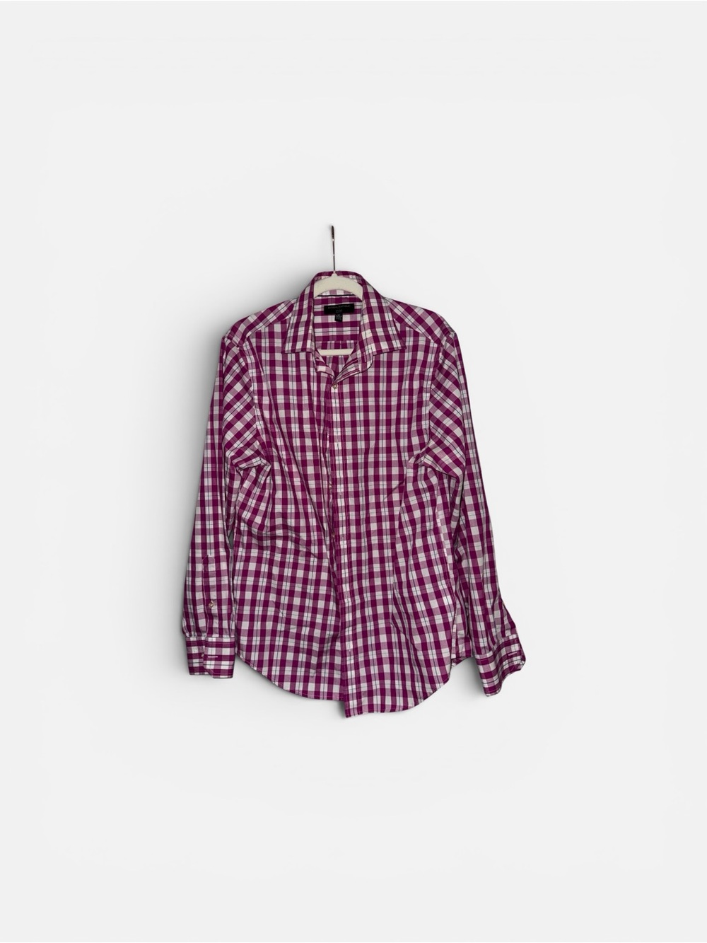 Banana Republic Pink and White Plaid Button-Up Shirt